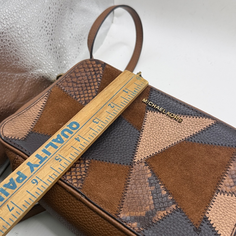 NWT Michael Michael Kors Jet Set Crossbody Purse Camera Bag Leather Patchwork - Picture 11 of 14
